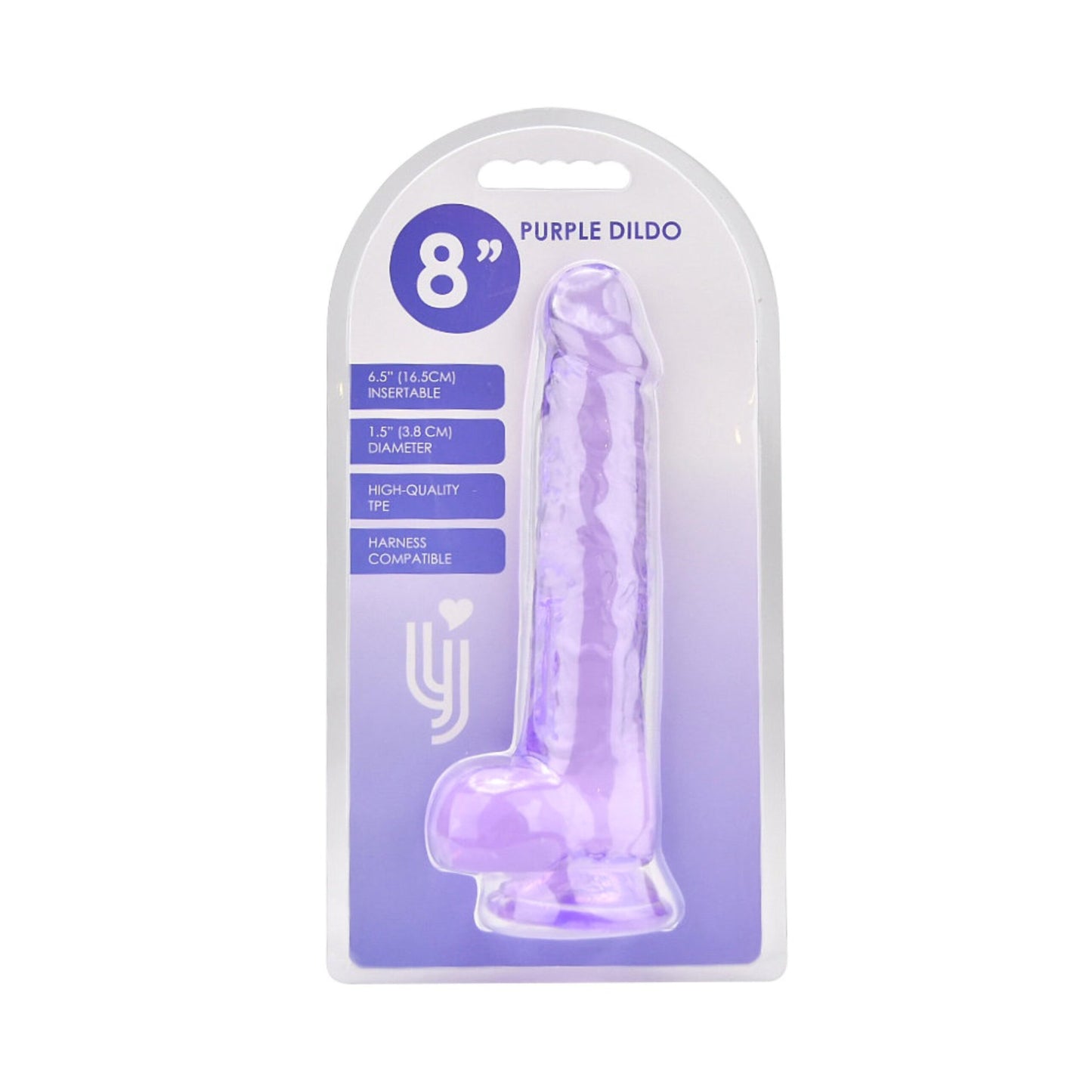 8 Inch Insertable Purple Realistic Dildo With Balls - 21,5 CM - N12310