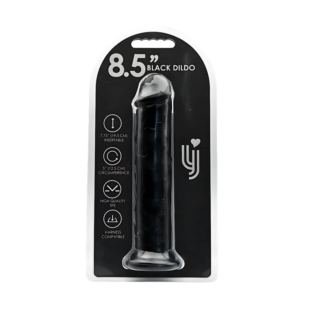 Loving Joy - 8.5 Inch Realistic Dildo Suction Cup Black - 21,5 Cm Strong Blister