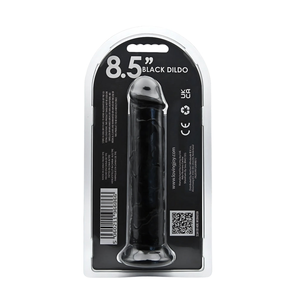 Loving Joy - 8.5 Inch Realistic Dildo Suction Cup Black - 21,5 Cm Strong Blister