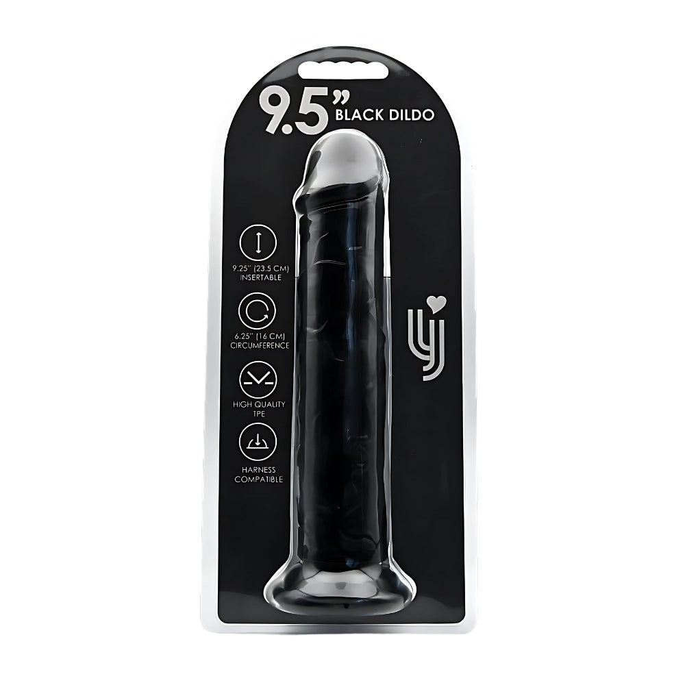 Loving Joy - 9.5 Inch Realistic Dildo Suction Cup Black - 23,5 Cm Strong Blister
