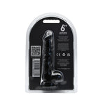 Loving Joy - 6 Inch Realistic Dildo with Balls Black - 16,5 Cm Strong Blister