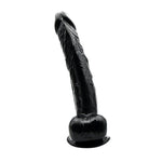 Loving Joy - 11 Inch Realistic Dildo with Balls Black - 28 Cm Huge Dildo In Strong Blister