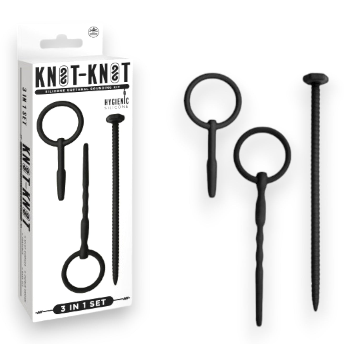 Trendy Deals - TD 27180 - Knot Knot Silicone Plug 3  IN 1 Pack Urethral Set