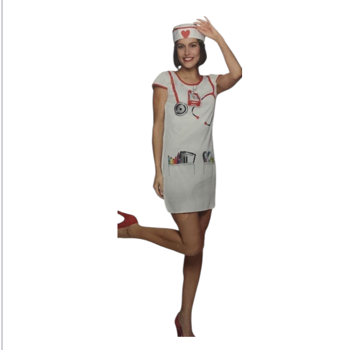 Sexy Nurse Costume – White Role play Dress with Cap – S / M / L – Women’s Lingerie Outfit