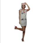 Sexy Nurse Costume – White Role play Dress with Cap – S / M / L – Women’s Lingerie Outfit