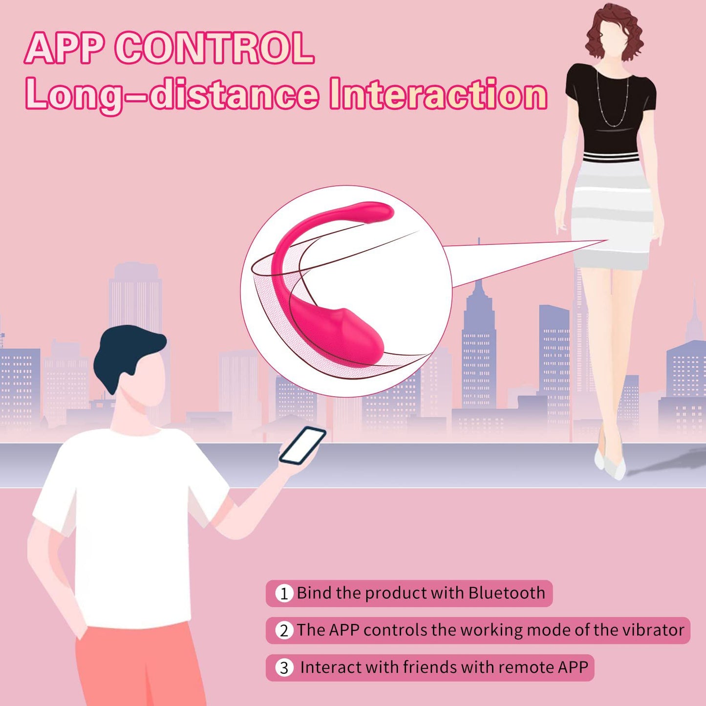 Power Escorts - BR322 - Travel Egg - App Controlled Vibrator - Pink