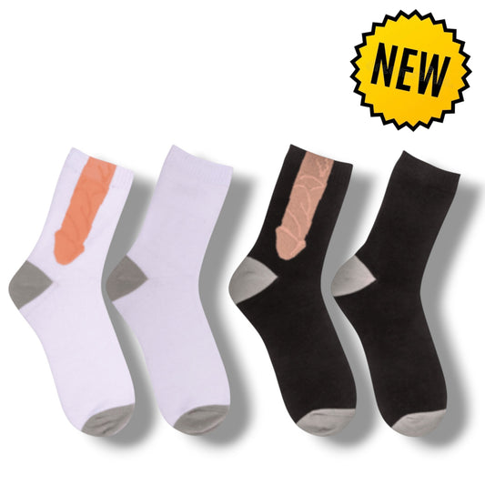 Kinky Pleasure - OB148 - Penis Socks – Black & White – Size 42–46