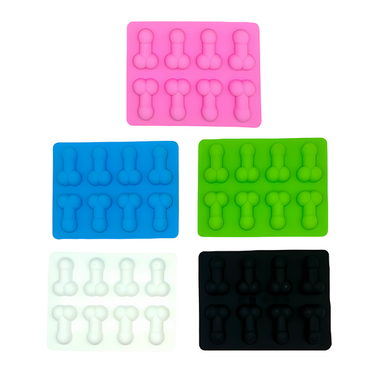 Kinky Pleasure - KP009 - Penis Baking/Ice Mold – 5 Colour Pack – Silicone – 18x14 cm