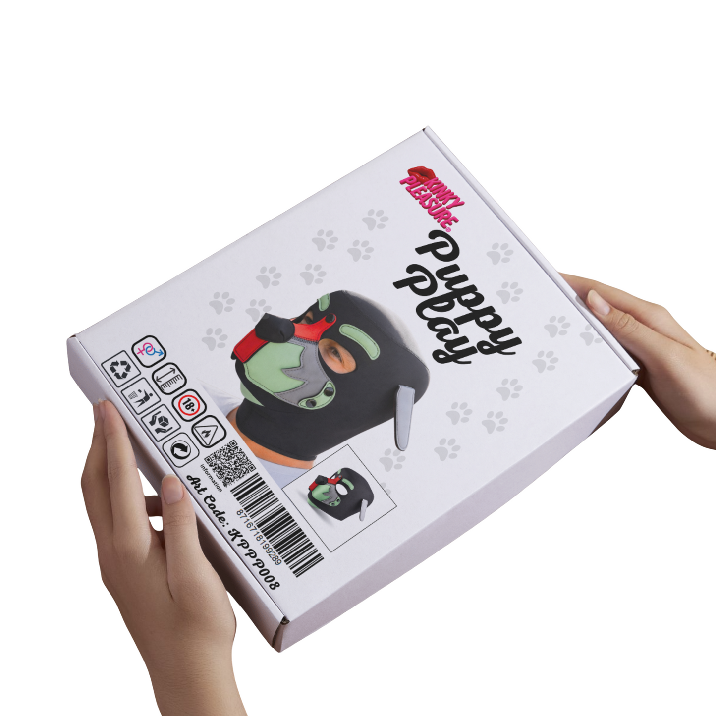 Kinky Pleasure – KPPP008 – Puppy Play Dog Mask - Deluxe – Red/Green