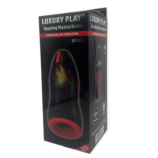 Luxury Play Big Rechargeable Masturbator - Heating - 2 Motors - Black - LP04 - Colour Box