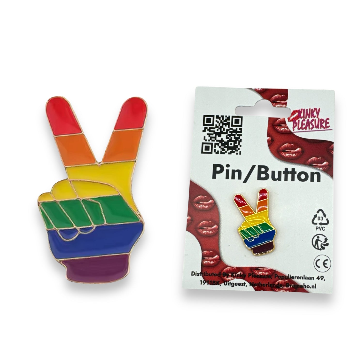 Kinky Pleasure - KPB033 - Badge / Pin - Hands Peace - 3,3x2,0cm