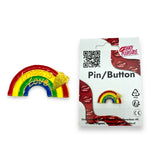 Kinky Pleasure - KPB024 - Badge / Pin - Rainbow Love is Love - Gold