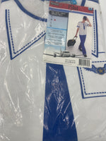 Sexy Pilot Costume – White/Blue Shirt, Blue Pants & Matching Pilot Cap Size S / M