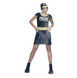 Sexy Policewoman Costume – Blue Roleplay Dress with Yellow Accent & Police Cap
