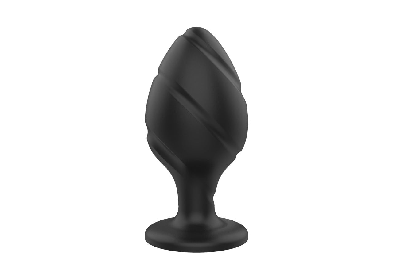 Power Escorts - BR216 M - Screw Plug Medium Anal Plug  - 7,4 CM x 3,6 CM / 2,9 Inch x 1,9 Inch - Butt plug - Black - quality Silicone  - No cheap tpe material - Colour box