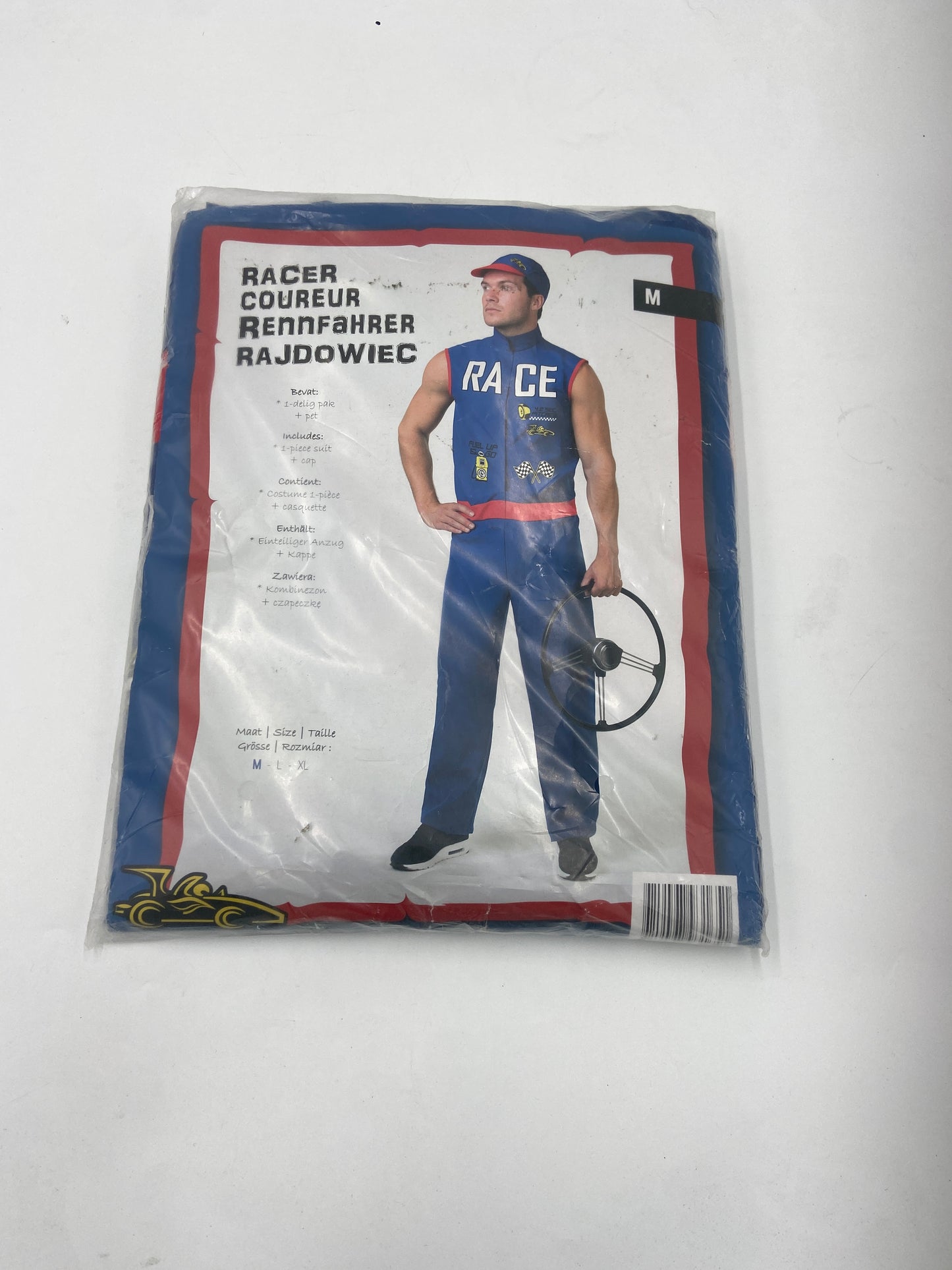Sexy Blue Race Driver Costume – Sleeveless Bodysuit with Matching Cap – Roleplay Outfit - Size M / L / XL