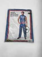 Sexy Blue Race Driver Costume – Sleeveless Bodysuit with Matching Cap – Roleplay Outfit - Size M / L / XL