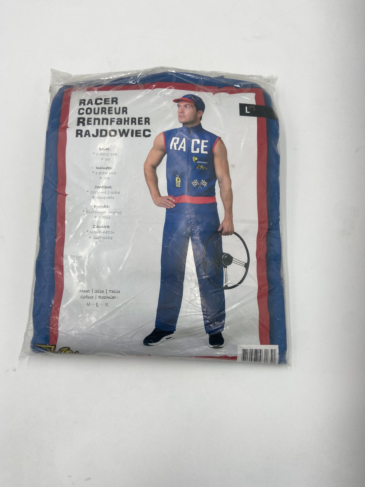 Sexy Blue Race Driver Costume – Sleeveless Bodysuit with Matching Cap – Roleplay Outfit - Size M / L / XL