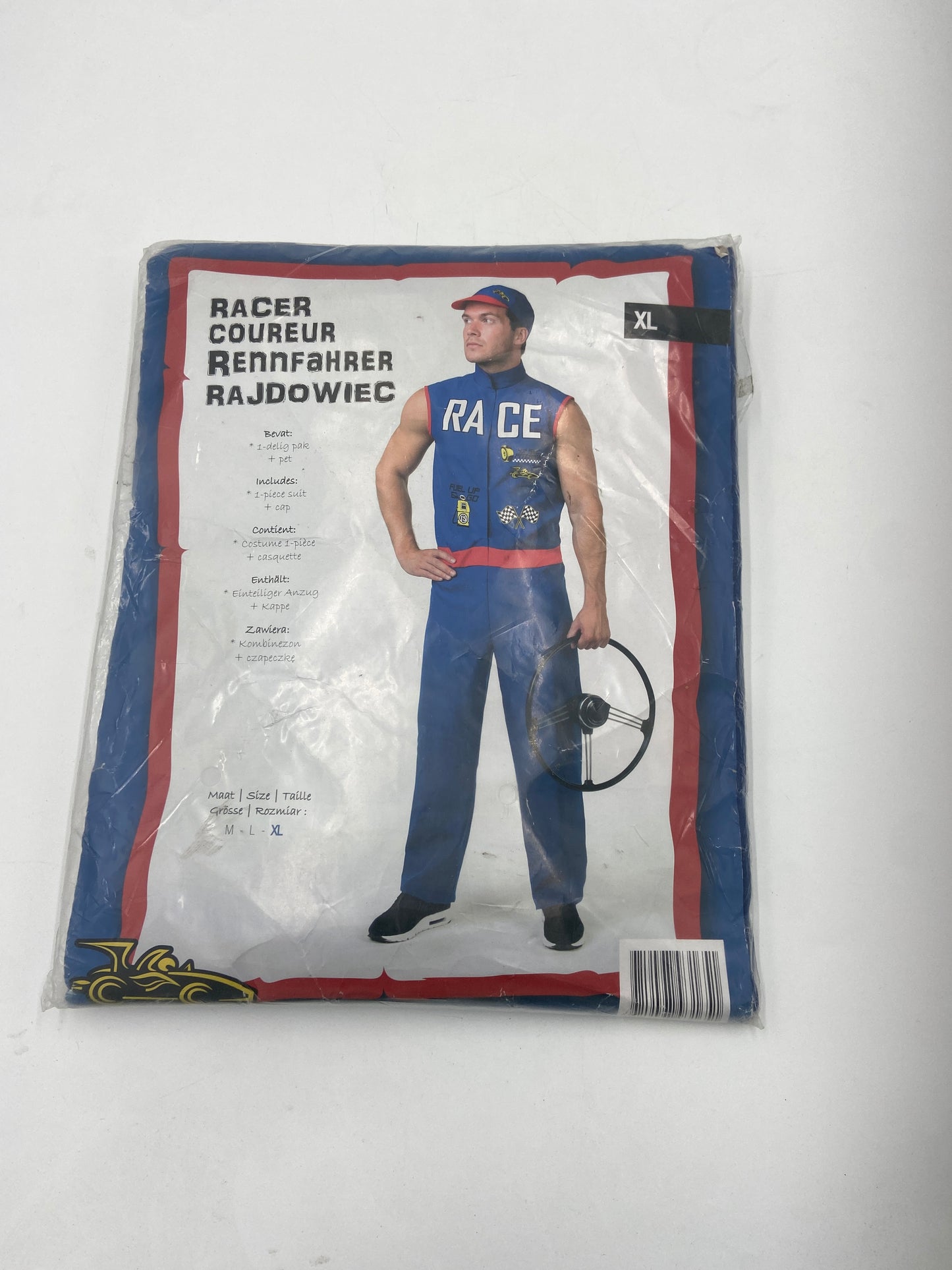 Sexy Blue Race Driver Costume – Sleeveless Bodysuit with Matching Cap – Roleplay Outfit - Size M / L / XL