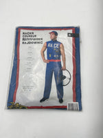 Sexy Blue Race Driver Costume – Sleeveless Bodysuit with Matching Cap – Roleplay Outfit - Size M / L / XL