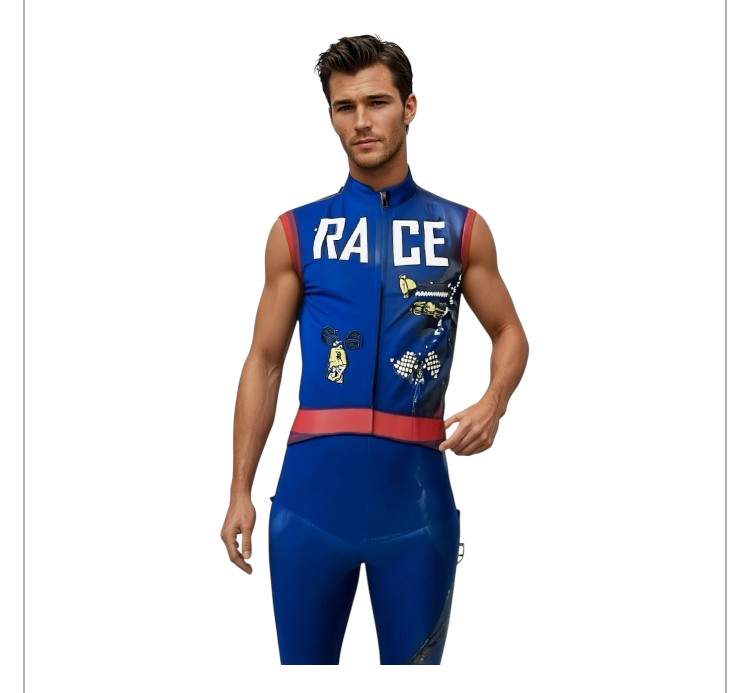 Sexy Blue Race Driver Costume – Sleeveless Bodysuit with Matching Cap – Roleplay Outfit - Size M / L / XL