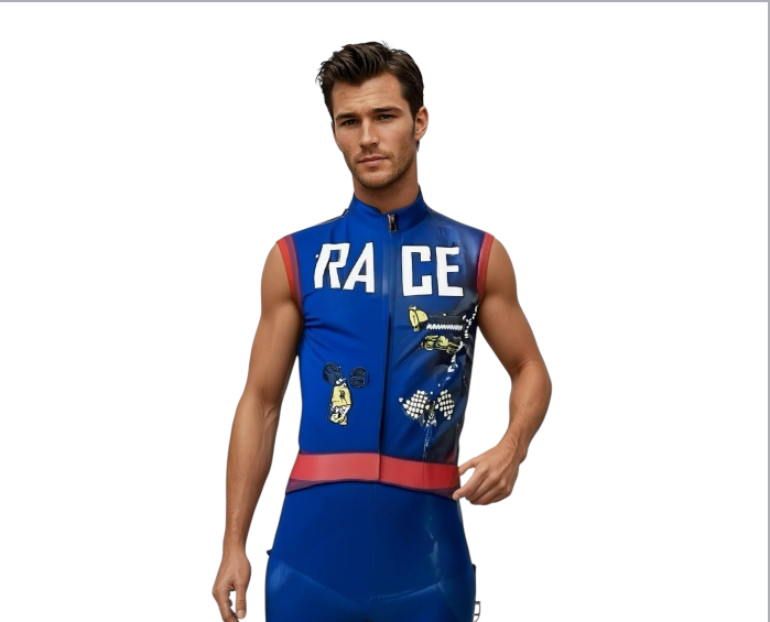 Sexy Blue Race Driver Costume – Sleeveless Bodysuit with Matching Cap – Roleplay Outfit - Size M / L / XL