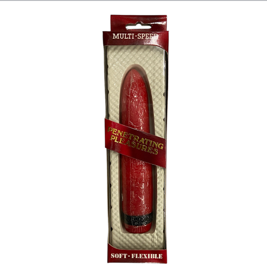 Realistic Vibrator Smooth – 18 cm | Bordeaux Red| Window Box | AA Battery Powered - Dark Fantasy Spots - Club