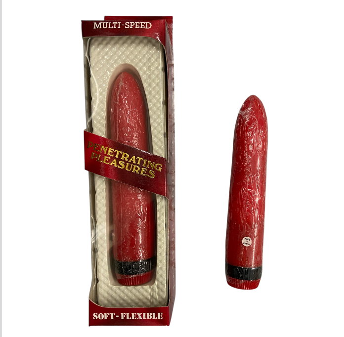 Realistic Vibrator Smooth – 18 cm | Bordeaux Red| Window Box | AA Battery Powered - Dark Fantasy Spots - Club