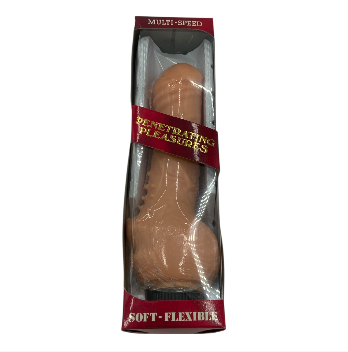Realistic Ribbed Vibrator – 18 cm, Extra Thick (4 cm), Multi-Speed, Battery Operated - Club