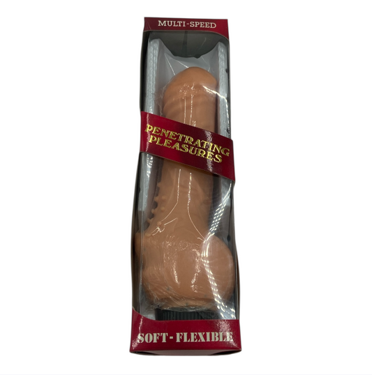 Realistic Ribbed Vibrator – 18 cm, Extra Thick (4 cm), Multi-Speed, Battery Operated - Club