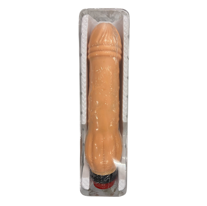Realistic Flesh Vibrator with Ribbed Top – Multi-Speed, Battery Operated - Dark Spots - Club