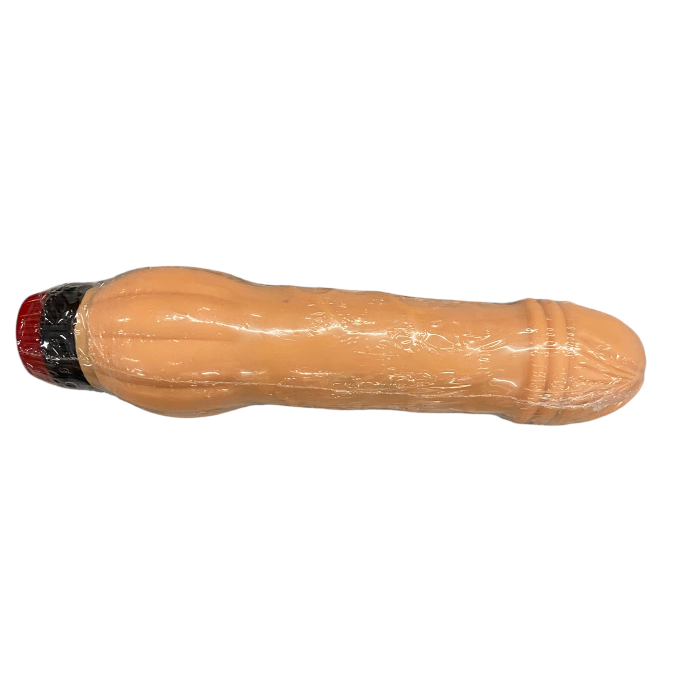 Realistic Flesh Vibrator with Ribbed Top – Multi-Speed, Battery Operated - Dark Spots - Club