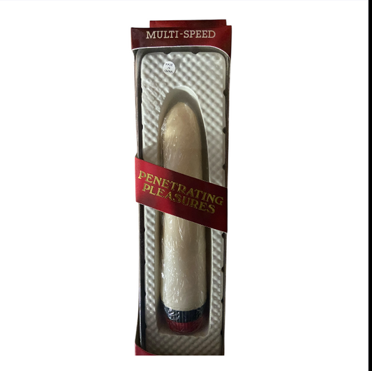 White Smooth Realistic Vibrator – 18 cm, Battery Operated, Window Box Packaging -  Dark Spots on VibratorClub