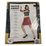 Roman Knight Costume Dress – Gold/Black/Red – Roleplay & Party Dress-Up Set – Includes Gold Headband