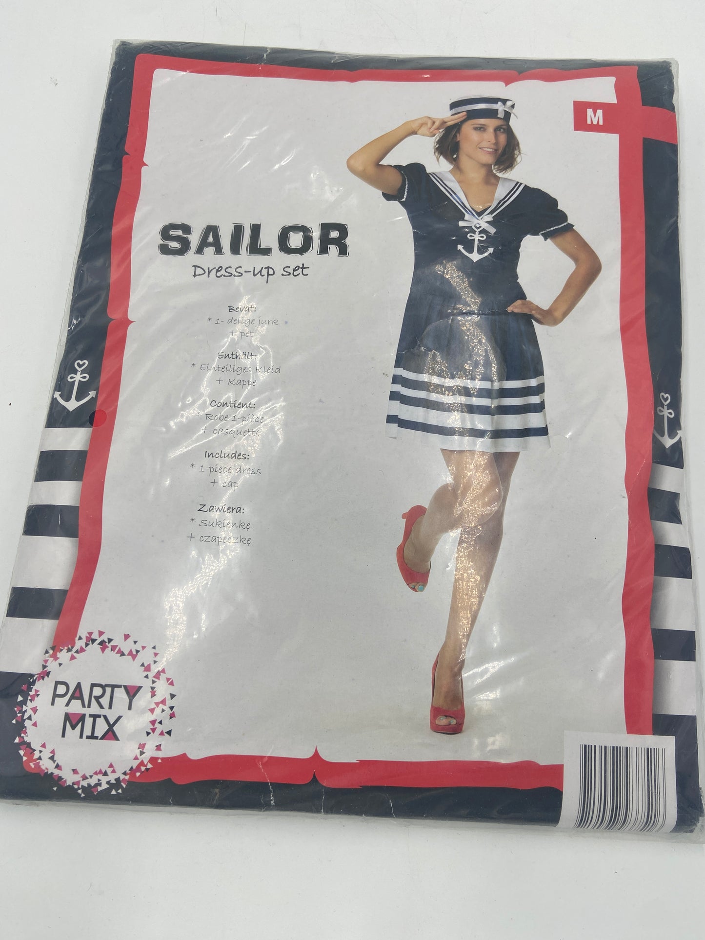 Sexy Sailor Costume – Blue & White Mini Dress with Matching Cap - S / M / L