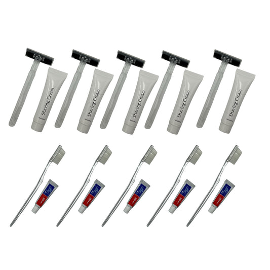 Shaving Cream Set & Dental Kit - 10 Pieces