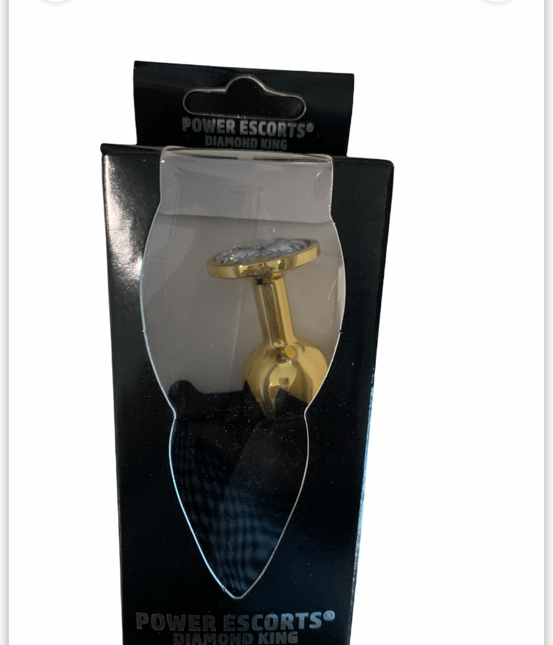 Power Escorts - BR211 Swhite- Diamond King Gold Anal Small Plug Clear Stone - Diameter 2.7 cm - Length 7 cm