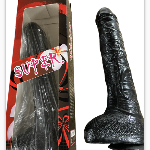 Super Realistic Black Mega Dildo - 25 CM