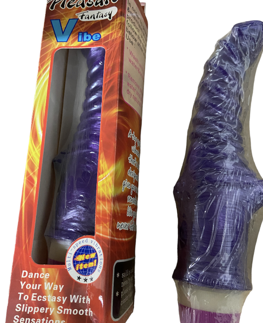 Pleasure Fantasy Vibe Purple Ribble Gspot Vibrator - 16 cm