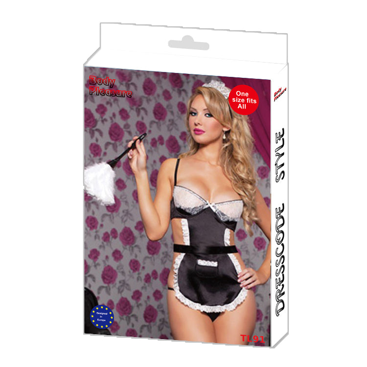 Body Pleasure - TL91 - Role Play Maid Set - One Size Fits Most - Gift Box - White