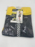 Kinky Taxi Driver Costume – Sexy Black/Yellow Mini Dress with Matching Cap – S / M / L