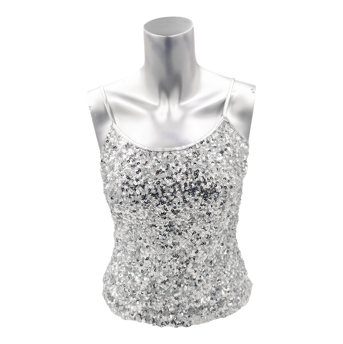 Kinky Glitter Glossy Silver Top