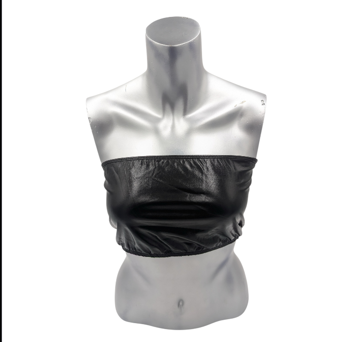 Kinky Glossy Black Strapless Slim Top