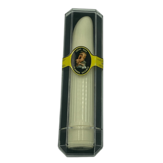 Basic White Ribble Vibrator – 18 CM - Battery Operated | Ideal Sex Hard Plastic Case - Club