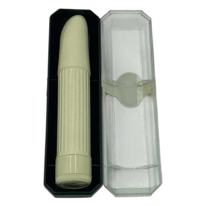 Basic White Ribble Vibrator – 18 CM - Battery Operated | Ideal Sex Hard Plastic Case - Club