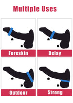 Power Escorts BR251 Black Beaded Cockring 3 Pack  - Super Stretchable -Colourbox