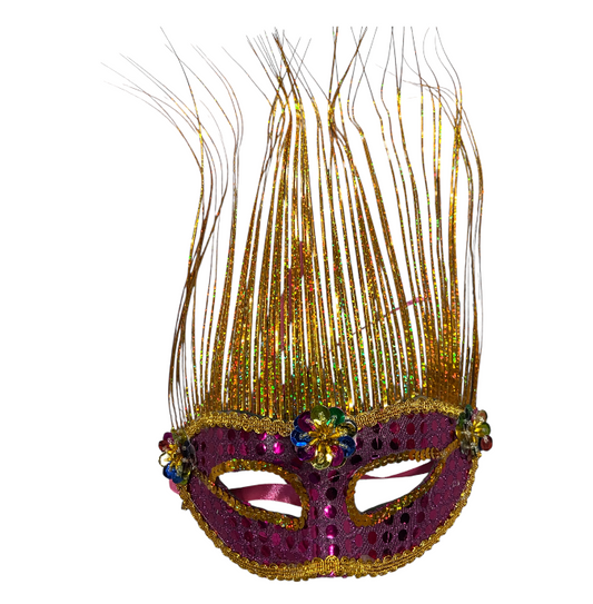 Trendy Deals Online - 21752 - Venetian Mask Huge Size  36 Cm Height X 20 Cm - Purple/ Gold