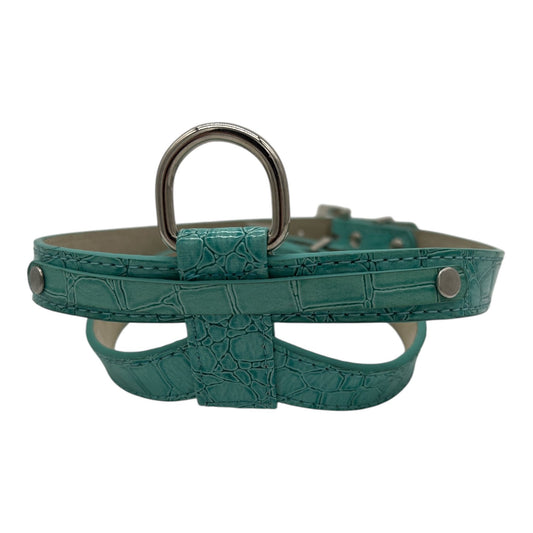 Small Dog Collar - Crocodile Look - Blue - Diameter 17 CM - Length 60 CM - Width 6 CM