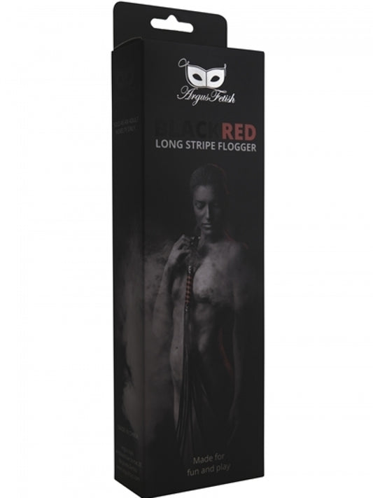 Argus Black Red Long Stripe Flogger - AF 001031