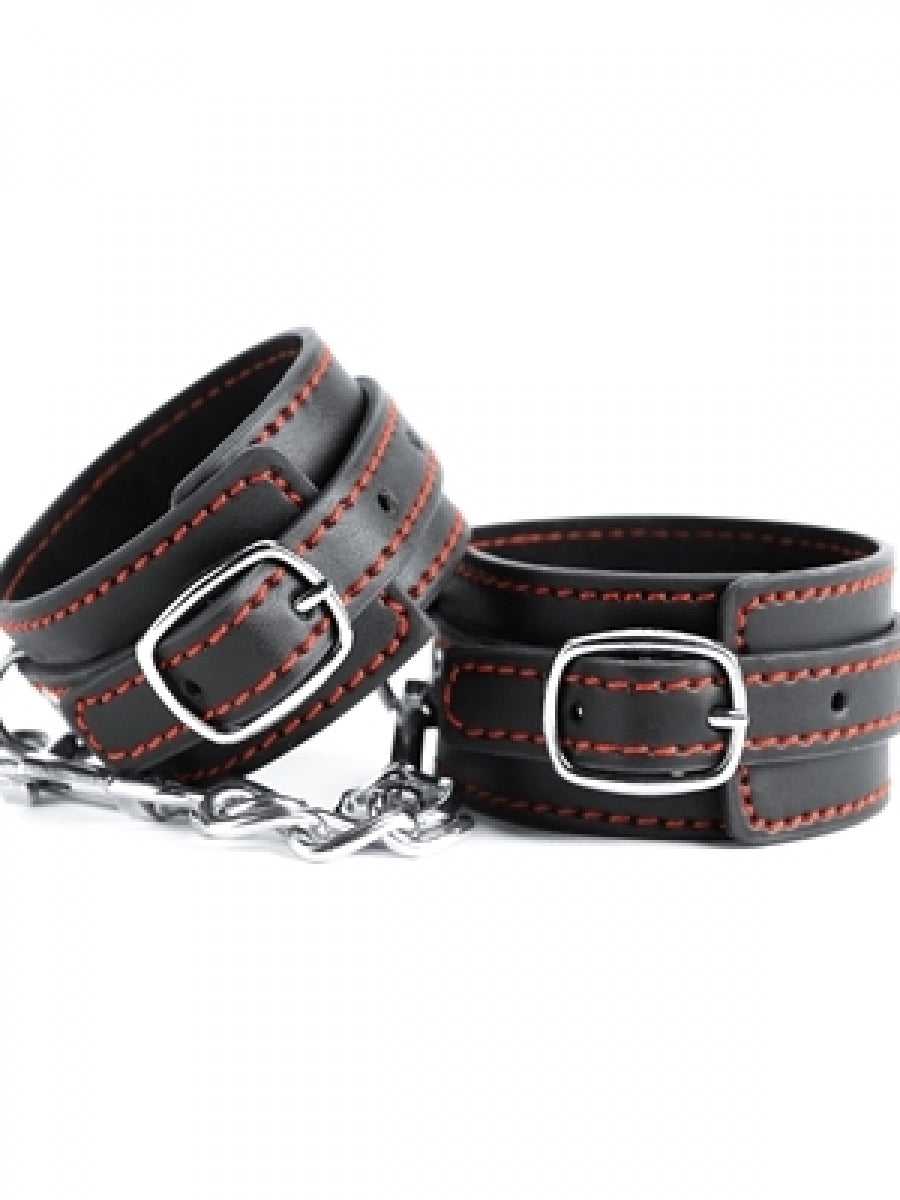 Argus Black Leather Wrist Cuffs - AF 001036